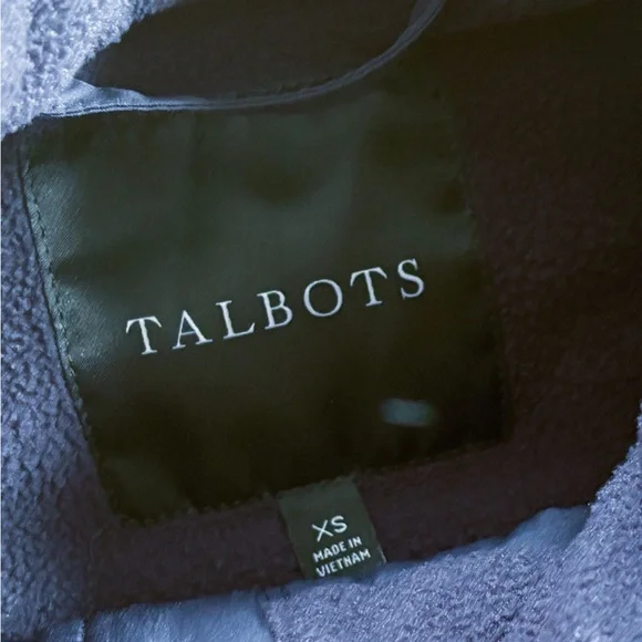 Talbots Diamond Quilted Navy Blue Lightweight Vest XS Fleece Lined Preppy Chore - Picture 3 of 7